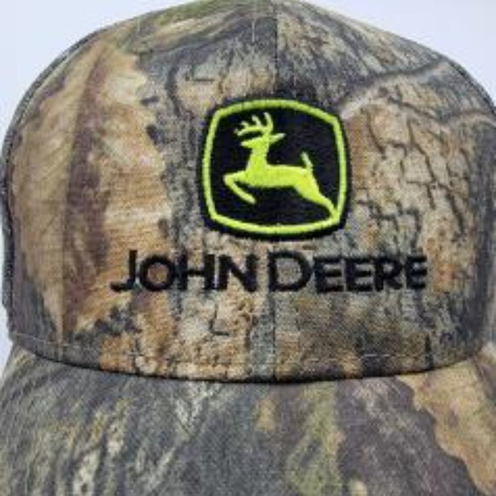 Mossy Oak John Deere Mesh Strapback Embroidered Curved Bill Baseball Hat Cap - Picture 2 of 5
